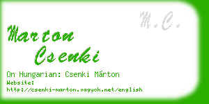 marton csenki business card