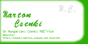 marton csenki business card